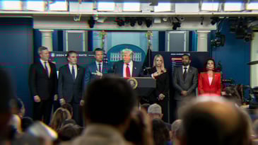 Trump holding a press conference on crime in DC, Monday, August 11, 2025.